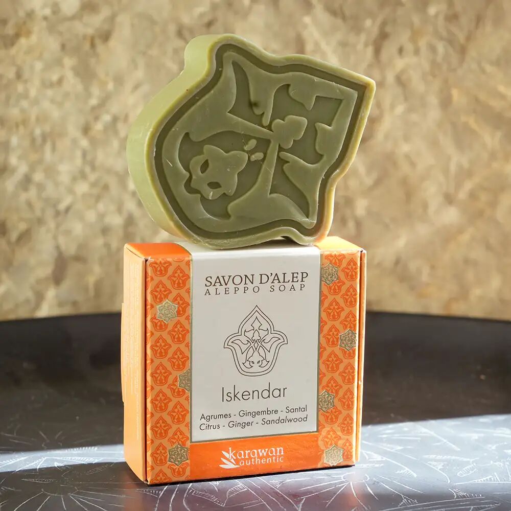 ALEPPO SOAPS WITH CITRUS SCENT - WARM GOLD CASES - ISKENDAR - 100G - SOLD IN PACKS OF 6