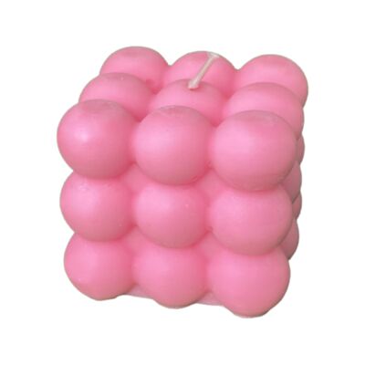 BUBBLE KERZE Scented candle in neon pink 6x6 by Eli Maz