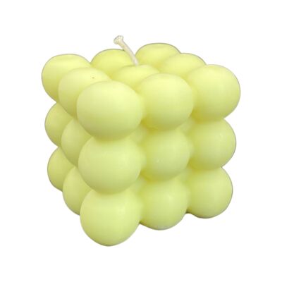 BUBBLE KERZE Scented candle in neon yellow 6x6 by Eli Maz
