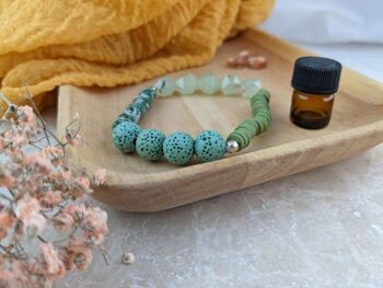 Bracelet d'aromathérapie en perles d'aventurine et de pierres précieuses de lave 3