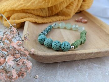 Bracelet d'aromathérapie en perles d'aventurine et de pierres précieuses de lave 6