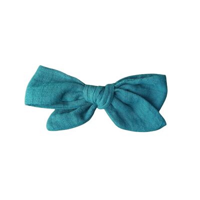 Turquoise Retro Gauze Hair Clips (Pack of 6)