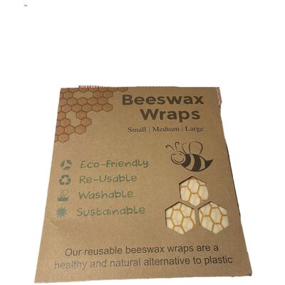 Emballage alimentaire à la cire d'abeille Ensemble de 3 emballages alimentaires à la cire d'abeille