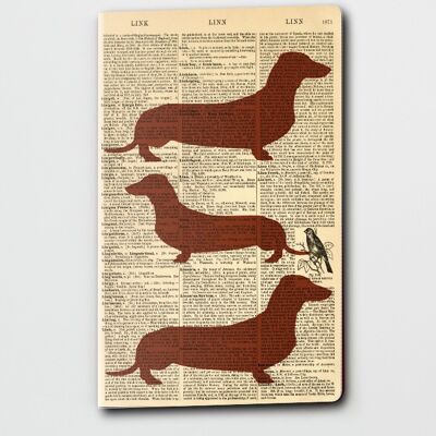 Dictionary Art Teckel Sausage Dog Carnet WAN22403