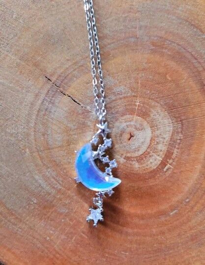 Collana in Argento Sterling 925 Mezzaluna Mezzaluna