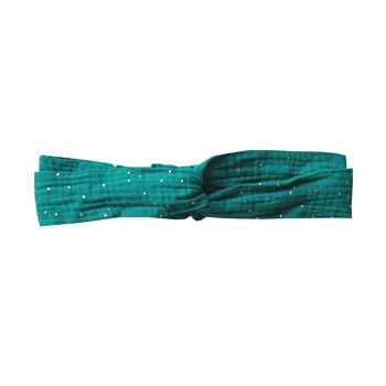 Headband élastique twist double gaze turquoise 3