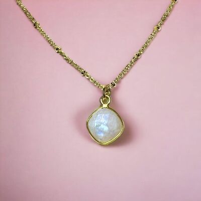 Fine gold-plated "WILLOW" pendant in moonstone