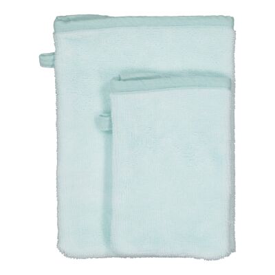 SET OF 2 LEARNING WASHGLOVES - Bamboo mint