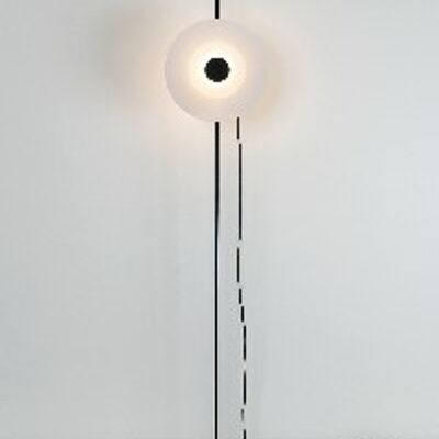 mlnTWAI-WIRE-HALOS - FLOOR LAMP MATT BRASS PLATING WITH WHITE MARBLE BASE