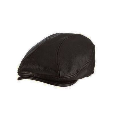 Braunes Leder echtes Rindsleder Ivy Flat Newsboy Cap Gatsby Golf Hat Driver Cabbies - S (55 - cm)