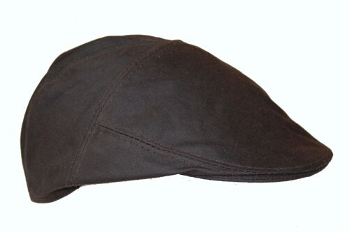 Wax Cotton Men's Flat Cap Hunting Green Brown Casual Hat Shooting - S - Brown