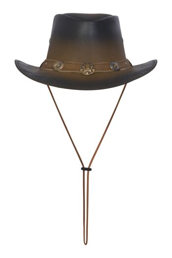 Déguisement Western Cowboy Bush Hat pour enfant en cuir véritable marron clair - S (55- 56cm) 2