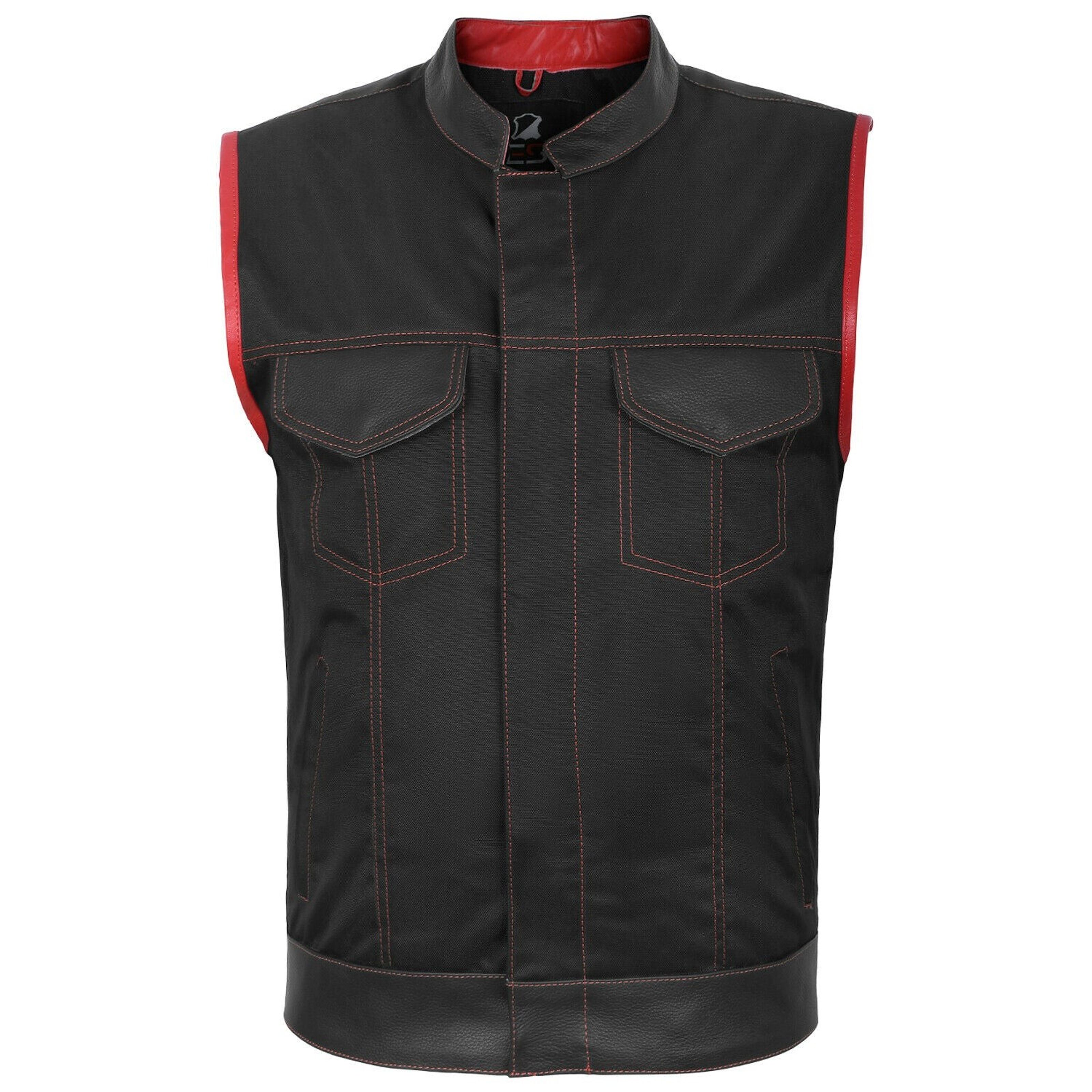 Buy wholesale Leather Mens Fish Hook Buckle Biker Vest Sides Laces - XL