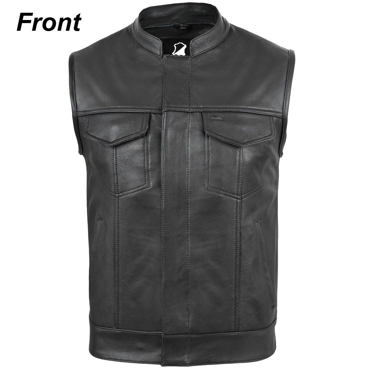 Men's Real Leather SOA Style hotsell Motorbike Cut Off Biker Laced Up With Zip Pockets