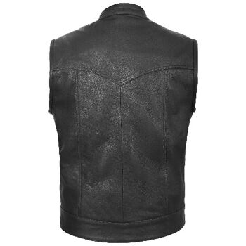 Nouveau gilet coupe-vent de style SOA pour moto avec motard en cuir chromé - XL 4