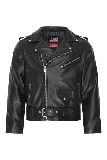 Veste de moto / motard Brando en cuir véritable pour homme toutes tailles neuve - XL 1