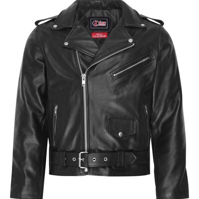Mens real leather Brando motorbike motorcycle /biker jacket all sizes new - L