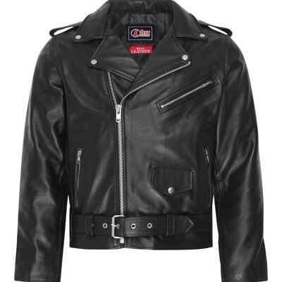 Chaqueta de motociclista / motociclista Brando de cuero real para hombre, todas las tallas, nueva - M