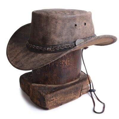 Chapeau classique Outback pliable en cuir vieilli de style australien