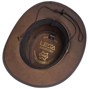 Chapeau de Cowboy Outback Antique en cuir de style australien en marron vintage 6