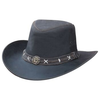 Chapeau Western Cowboy Bush en cuir marron de qualité supérieure en cuir australien - M 4