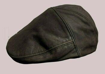 Casquette Ivy en cuir nubuck huilé marron Golf Bunnet Newsboy Flat Gatsby 5 panel - S (55 - cm) 3