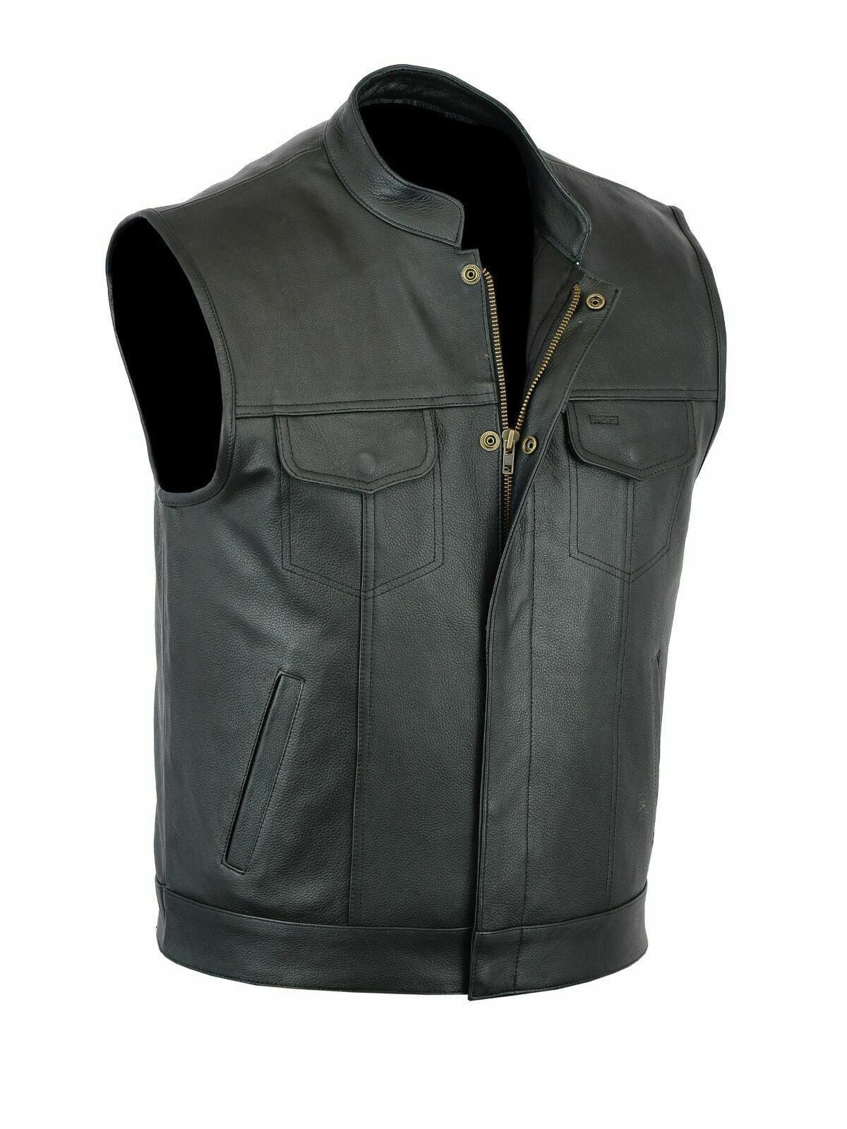 Plus size leather sale motorcycle vest