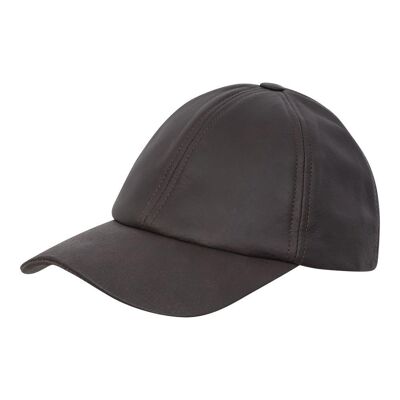 Mens Womens Baseball Cap Unisex Casual Plain Cap Brown Real Leather Hat