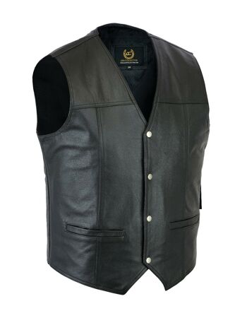 Gilet en cuir Biker Vest Moto Moto Gilet en cuir / Aigle en relief - S 2