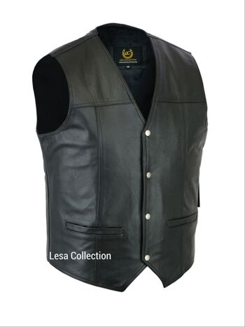 Gilet en Cuir Biker Gilet Moto Moto Cuir Gilet / Embossed Eagle - XL 3