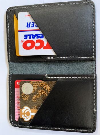 Portefeuille en cuir véritable pour hommes de luxe qualité ID porte-carte de crédit sac à main pochette noir 2