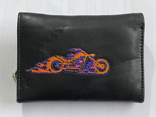 Mens Biker Black Wallet Pant Motorcycle Safety Chain Credit Card Holder Purse
