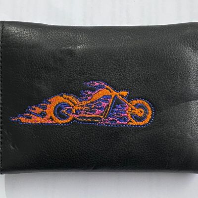 Mens Biker Black Wallet Pant Motorcycle Safety Chain Credit Card Holder Purse