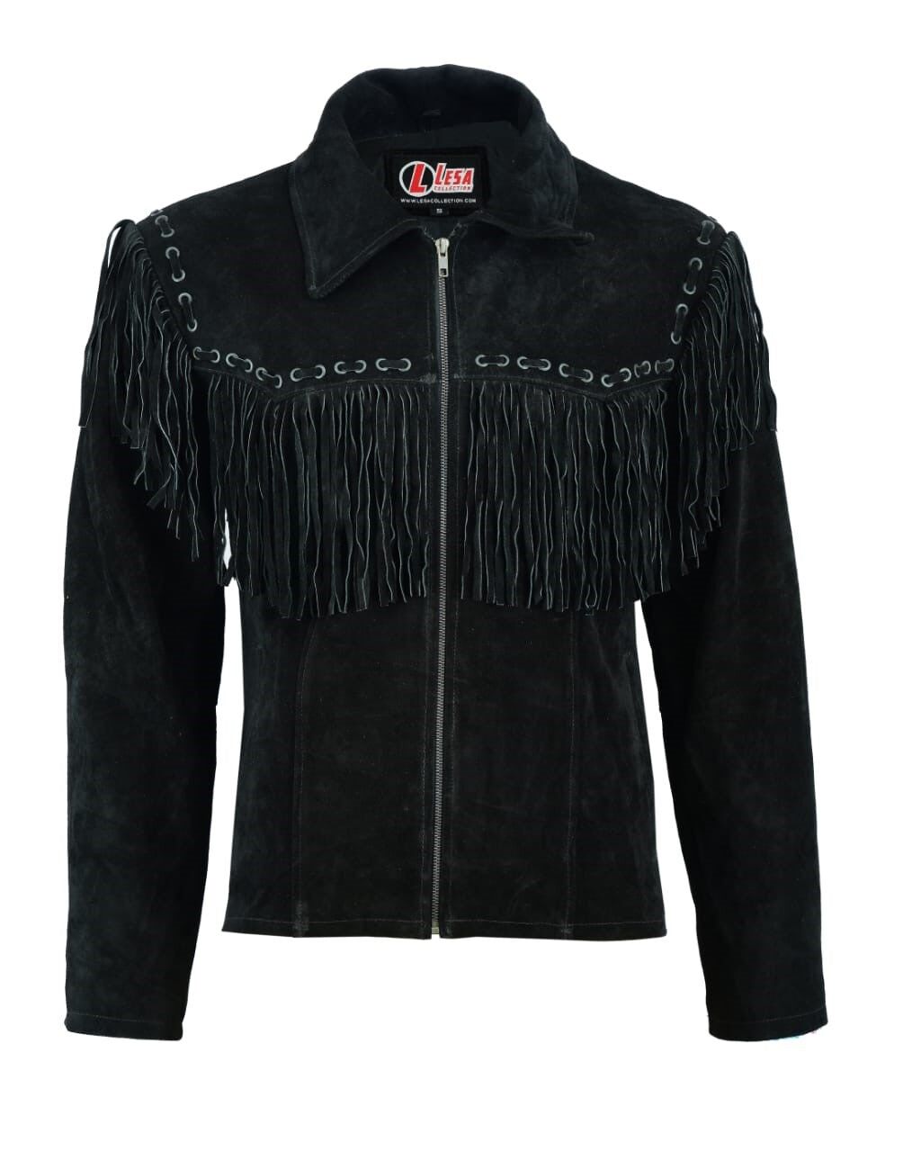 Achat Veste en cuir western de cow boy en daim noir pour homme