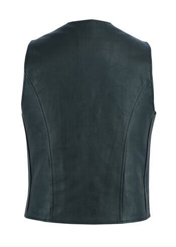 Gilet/Gilet Noir Style Motard Moto en Cuir Véritable pour Homme - S 3