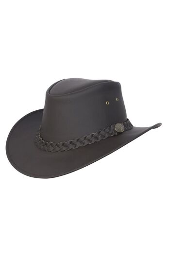 Australien Style Cuir Outback Bush Chapeau Homme Femme Marron - M 2