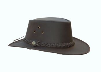 Chapeau de cowboy en cuir Outback Western Australian Style Bush Hat - S - Marron 1