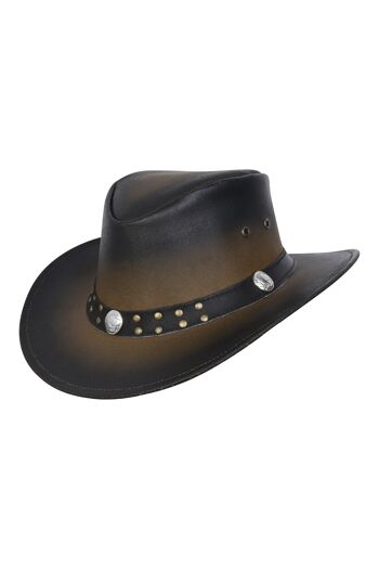 Chapeau de cow-boy en cuir de style occidental Chapeau de style australien - XL 2
