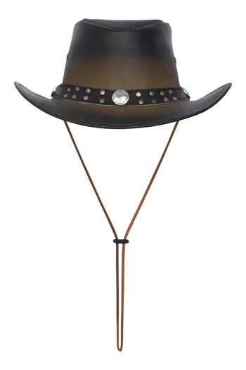 Chapeau de cow-boy en cuir de style occidental Chapeau de style australien - XL 3