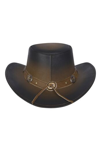 Nouveau chapeau de cowboy en cuir Western Aussie Style Conchos - XL 4