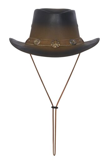 Nouveau chapeau de cow-boy en cuir Western Aussie Style Conchos - XXL 3