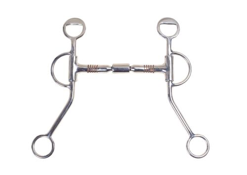 Western Snaffle Bit With Shanks and Copper inlays - 4 1/2"