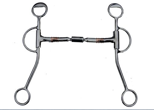 Western Snaffle Bit With Shanks and Copper inlays - 5"