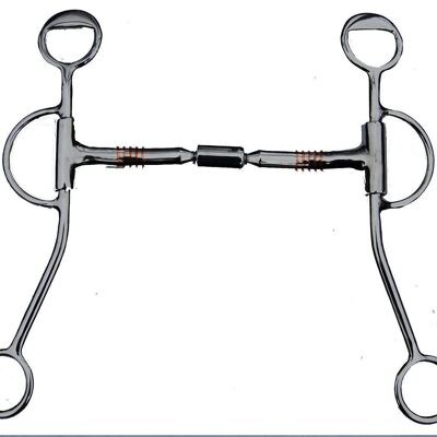 Western Snaffle Bit With Shanks and Copper inlays - 5"