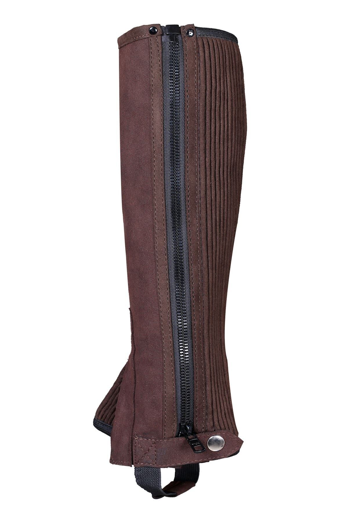 Calzamaglia per cavallerizzo equestre leggera in pelle scamosciata marrone Amara