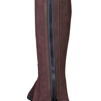 Marrón Amara Suede Leather Equestrian Ligero Horse Rider Half Chaps