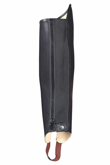 Chaps Cavalier Cuir Synthétique Noir Confort Durable Léger - Très Petit - Veau Noir Rayé 2