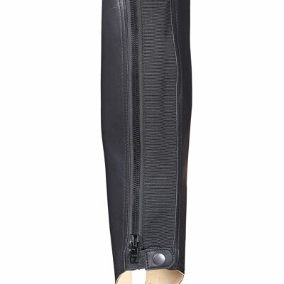 Black Synthetic Leather Comfort Durable Lightweight Horse Rider chaps - Small - Black stripped calf