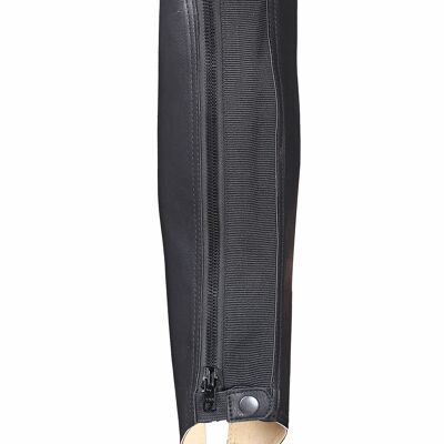 Black Synthetic Leather Comfort Durable Lightweight Horse Rider chaps - Medium - Black stripped calf