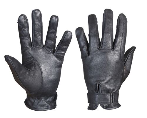 Black Real Leather Comfort Durable Lightweight Horse Rider Gloves